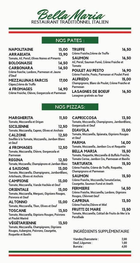 Bella Maria - Menu Image 2